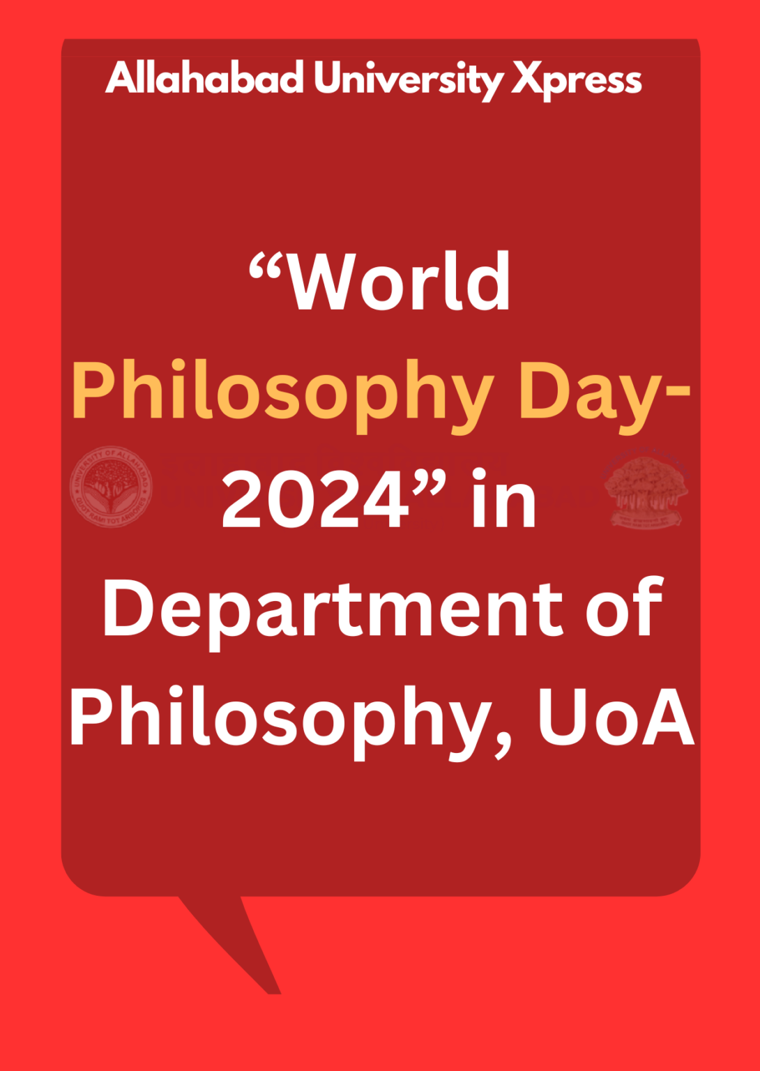 Department of Philosophy to observe “World Philosophy Day 2024” on